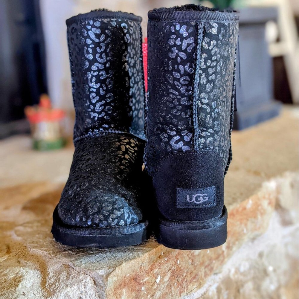 UGG Women's Black Snow Leopard Boots